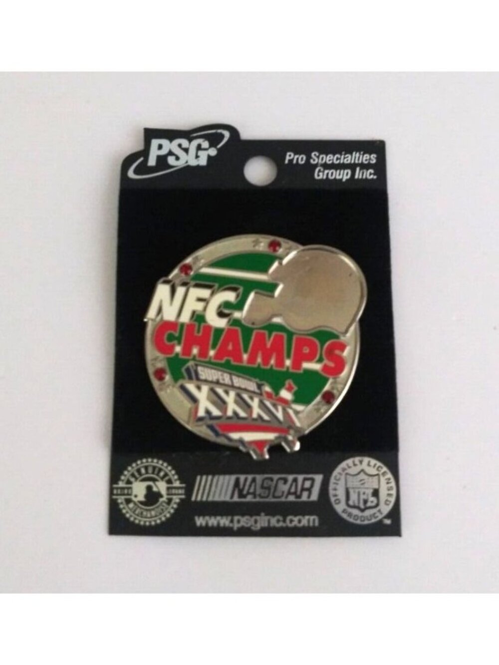 New PSG NFL Super Bowl 2001 New England Patriots Rams Pin XXXVI 36 NFC Champs